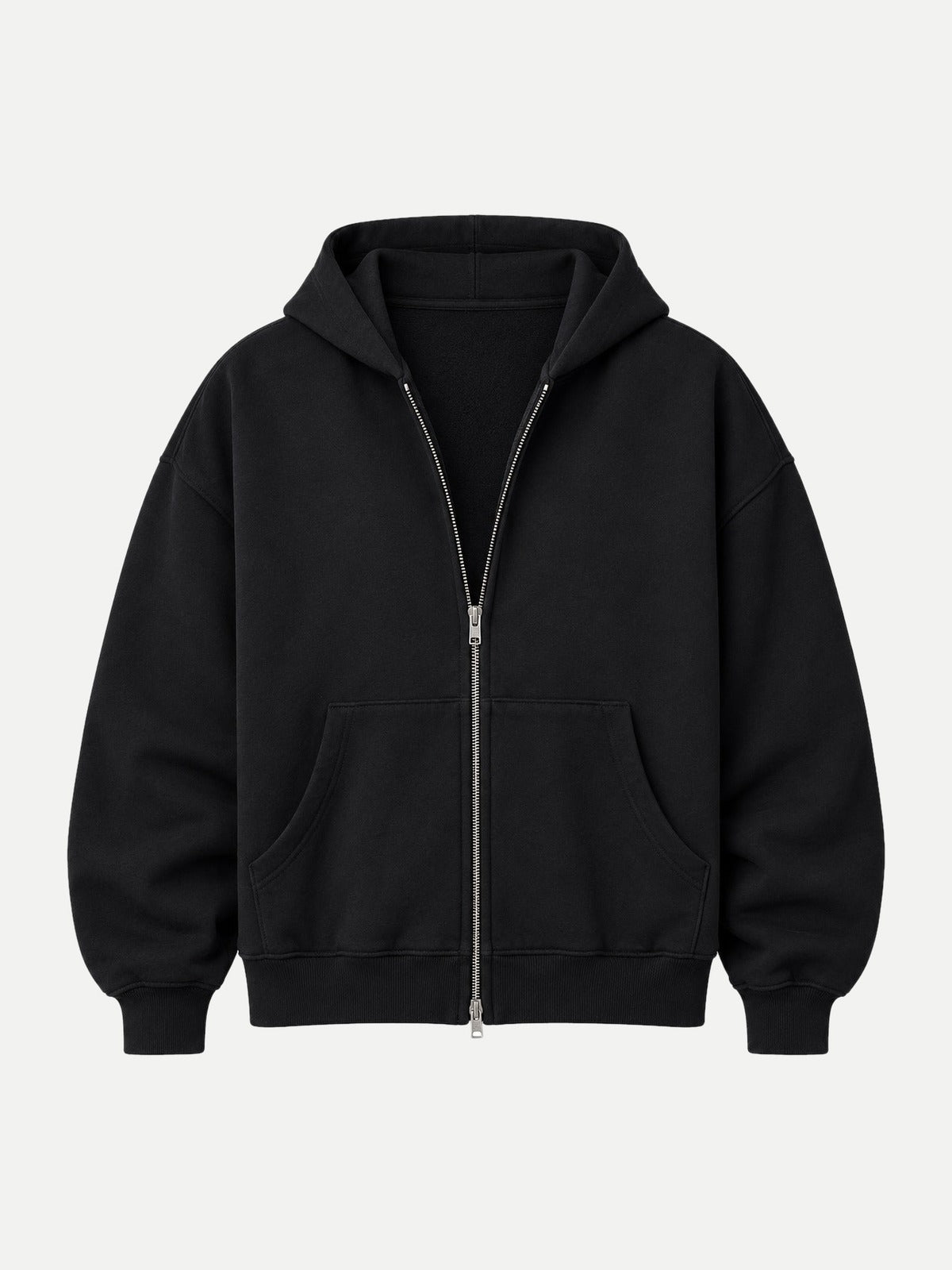 FABEL Zware Zip Hoodie – Gemêleerd Grijs